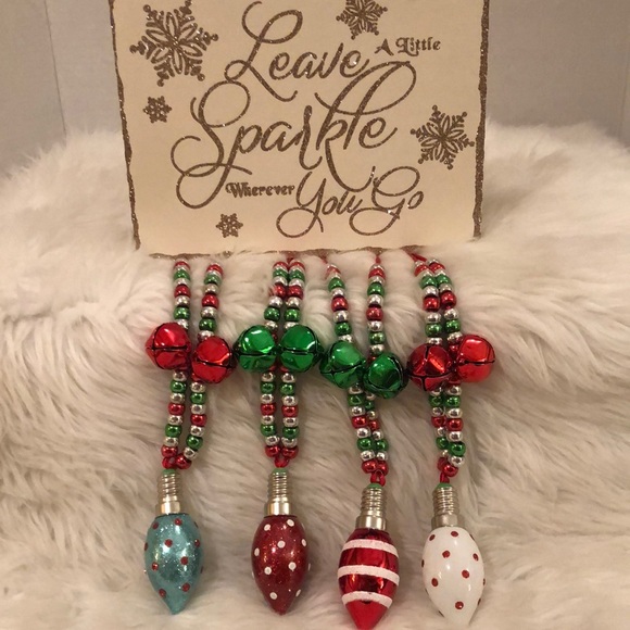 Christmas Tree Bulb Necklace Hand Designed - Picture 1 of 5